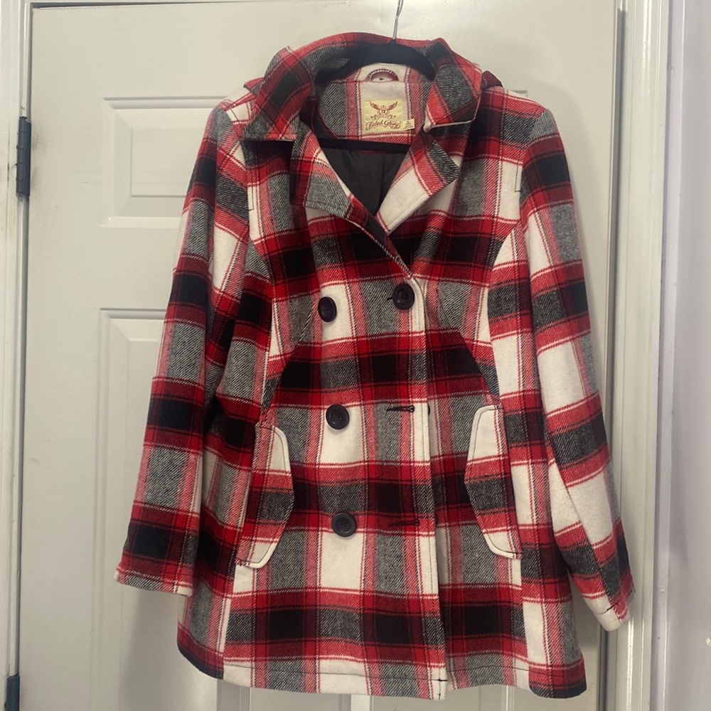 Red/Black/Off White Women’s Coat